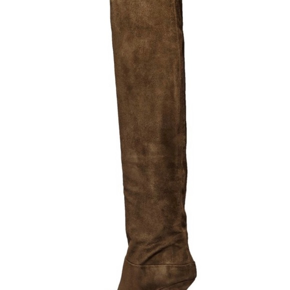 Aquazarra army green Lancaster 95 suede knee boots